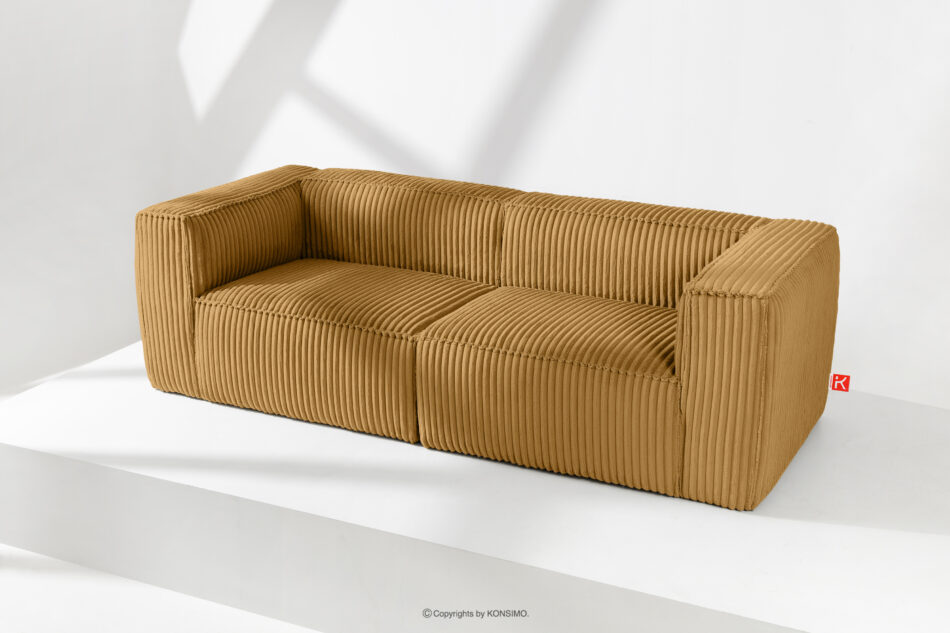 FEROX Duża żółta sofa w tkaninie sztruks żółty - zdjęcie 1
