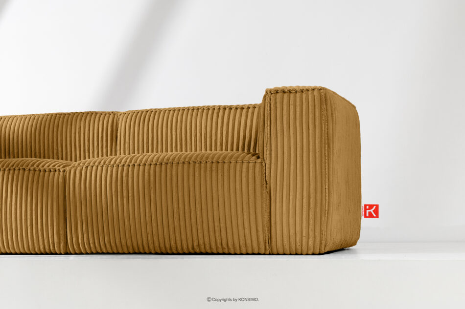 FEROX Duża żółta sofa w tkaninie sztruks żółty - zdjęcie 10