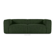 Duża ciemnozielona sofa w tkaninie sztruks