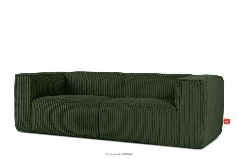 FEROX Duża ciemnozielona sofa w tkaninie sztruks ciemny zielony - zdjęcie 2