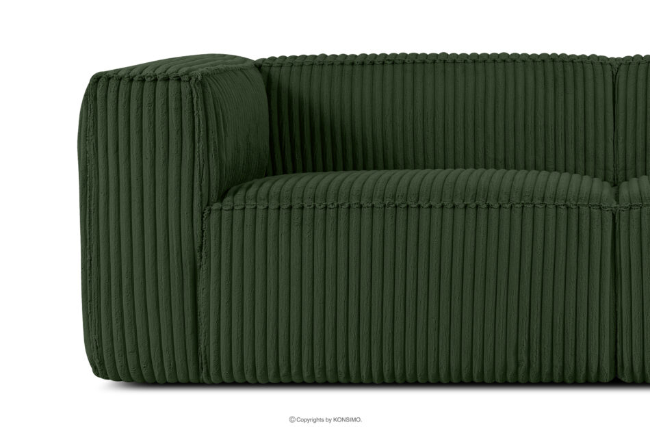 FEROX Duża ciemnozielona sofa w tkaninie sztruks ciemny zielony - zdjęcie 4