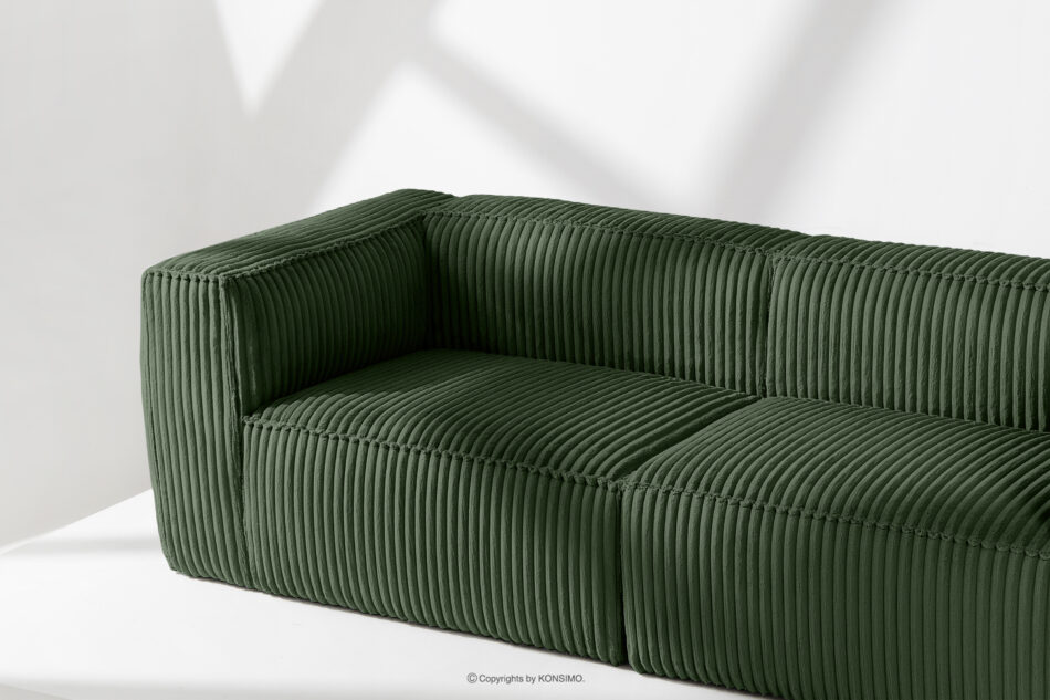 FEROX Duża ciemnozielona sofa w tkaninie sztruks ciemny zielony - zdjęcie 10