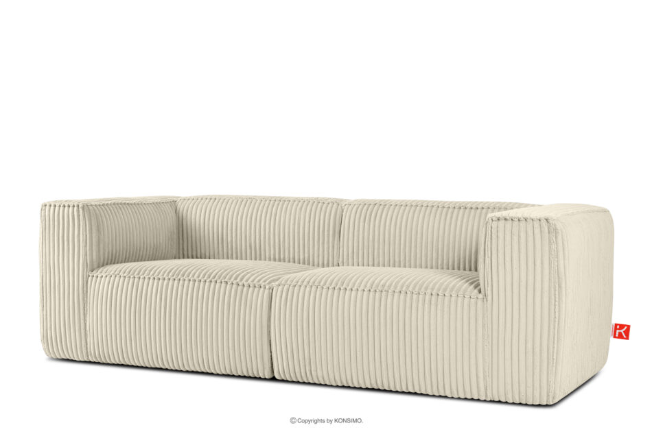 FEROX Duża kremowa sofa w tkaninie sztruks kremowy - zdjęcie 2