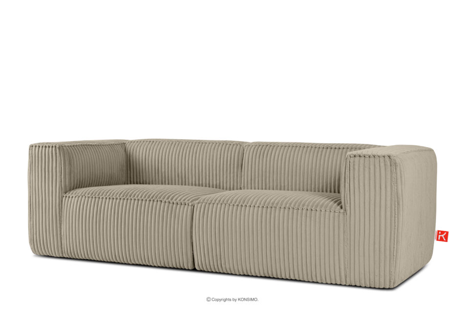 FEROX Duża bezowa sofa w tkaninie sztruks beżowy - zdjęcie 2