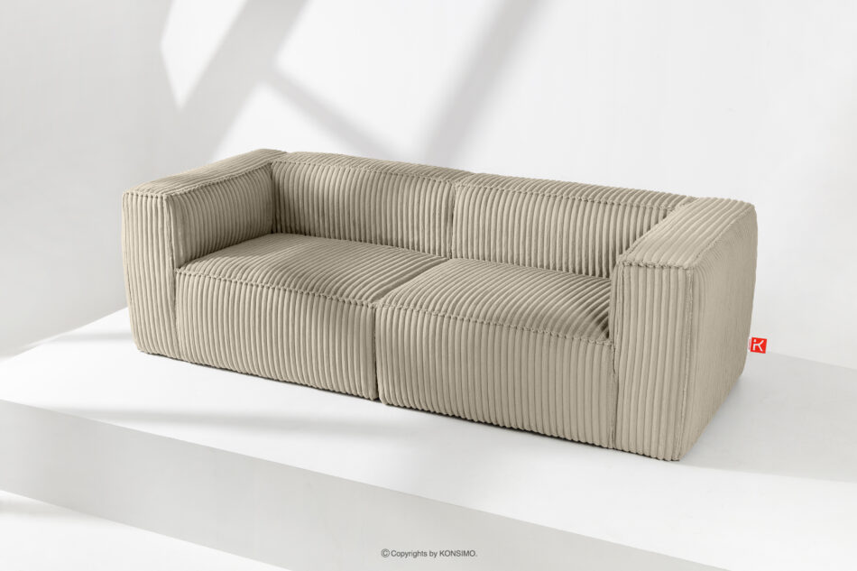 FEROX Duża bezowa sofa w tkaninie sztruks beżowy - zdjęcie 1