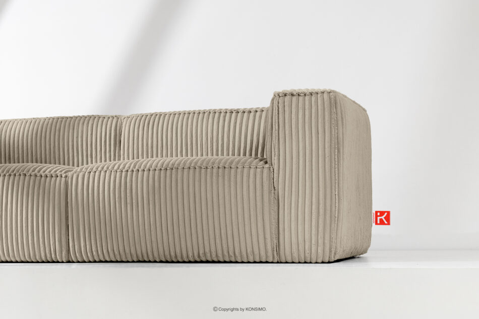 FEROX Duża bezowa sofa w tkaninie sztruks beżowy - zdjęcie 11