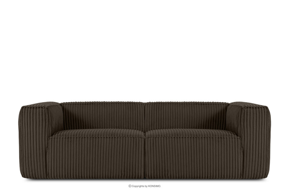 FEROX Duża brążowa sofa w tkaninie sztruks brązowy - zdjęcie 0