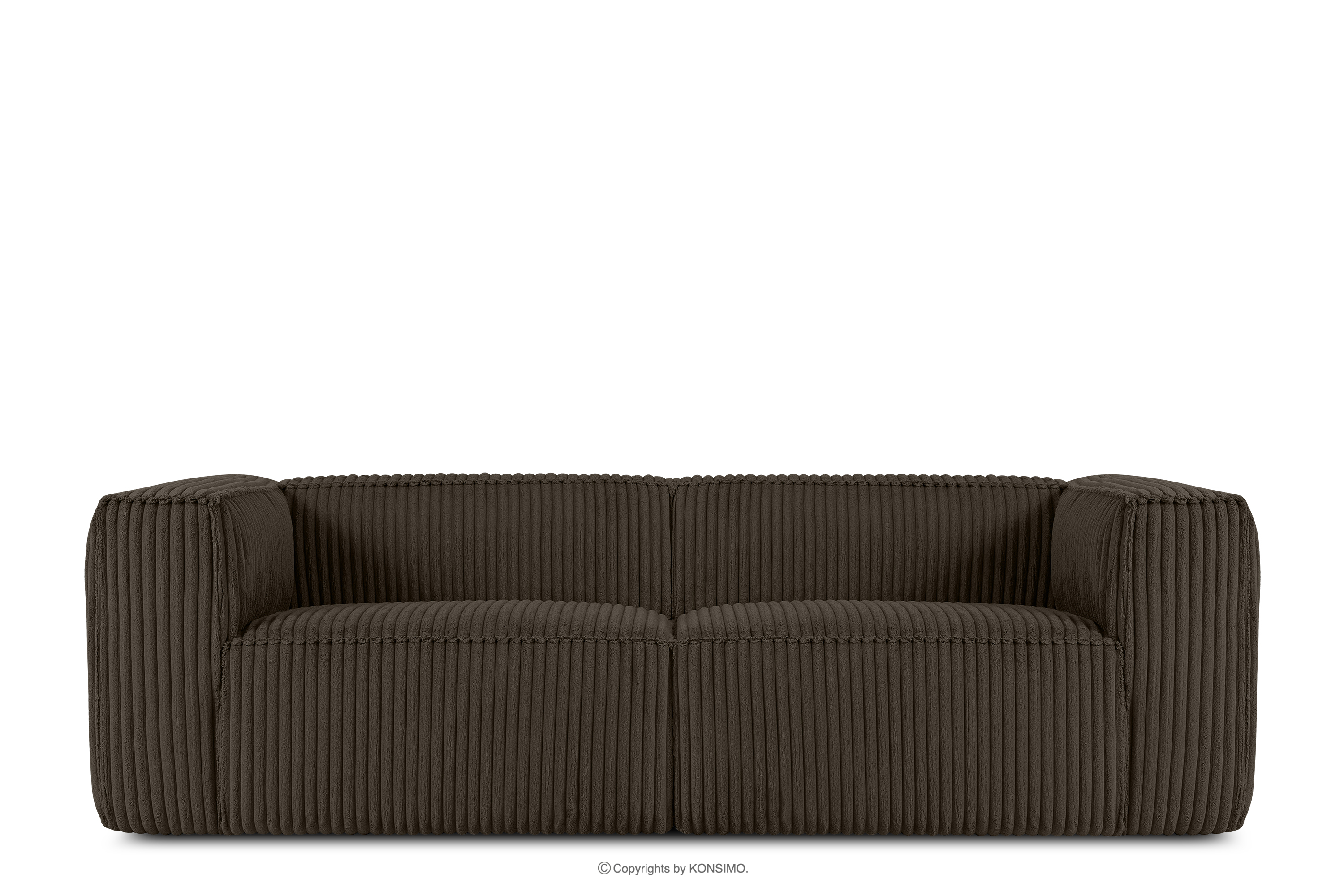 Duża brążowa sofa w tkaninie sztruks
