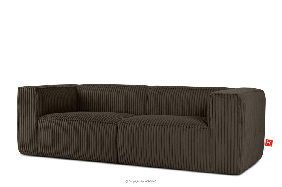 FEROX Duża brążowa sofa w tkaninie sztruks brązowy - zdjęcie 2
