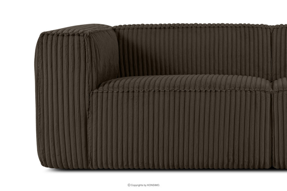 FEROX Duża brążowa sofa w tkaninie sztruks brązowy - zdjęcie 4