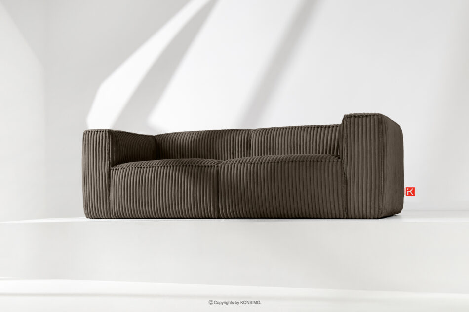 FEROX Duża brążowa sofa w tkaninie sztruks brązowy - zdjęcie 9