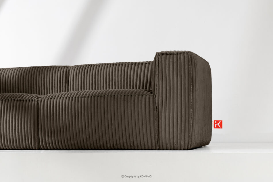 FEROX Duża brążowa sofa w tkaninie sztruks brązowy - zdjęcie 11