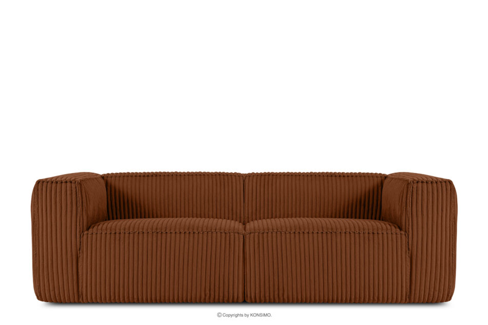 FEROX Duża ruda sofa w tkaninie sztruks rudy - zdjęcie 0