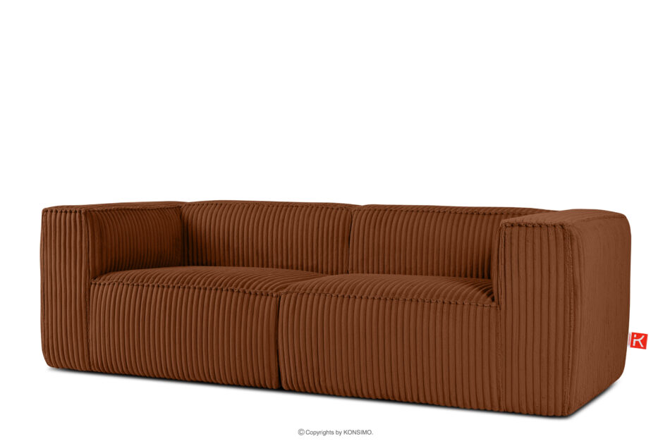 FEROX Duża ruda sofa w tkaninie sztruks rudy - zdjęcie 2