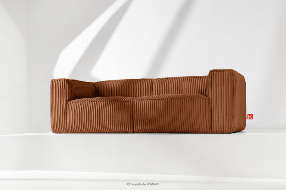 FEROX Duża ruda sofa w tkaninie sztruks rudy - zdjęcie 9