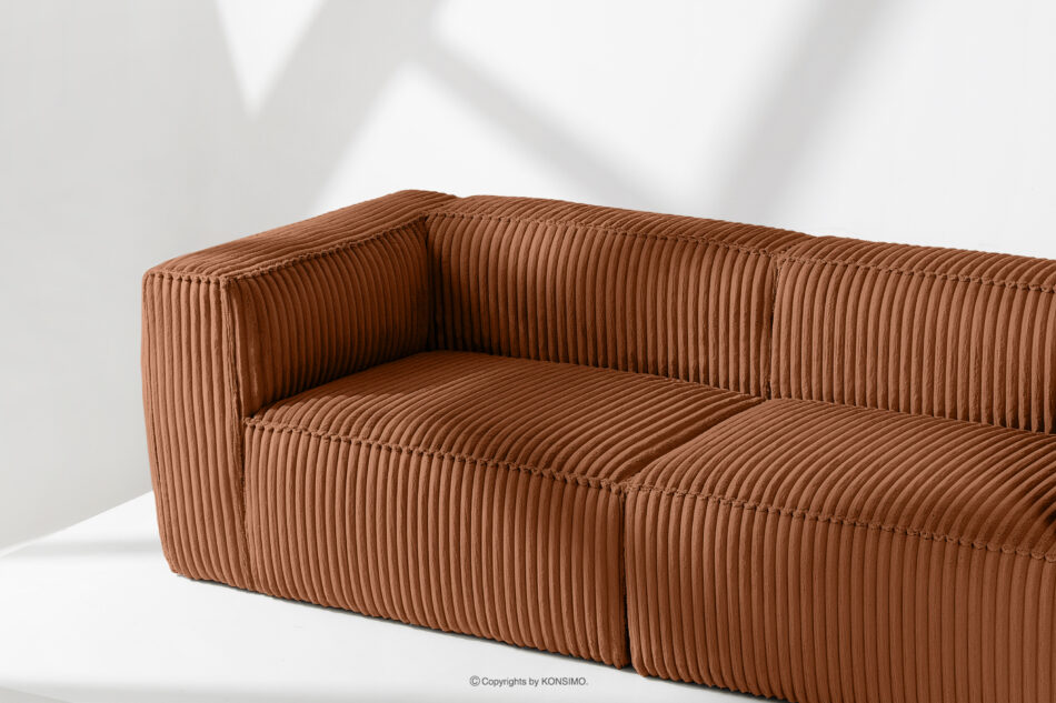 FEROX Duża ruda sofa w tkaninie sztruks rudy - zdjęcie 10