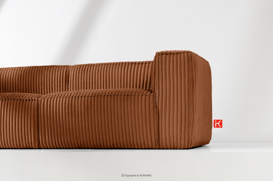 FEROX Duża ruda sofa w tkaninie sztruks rudy - zdjęcie 11