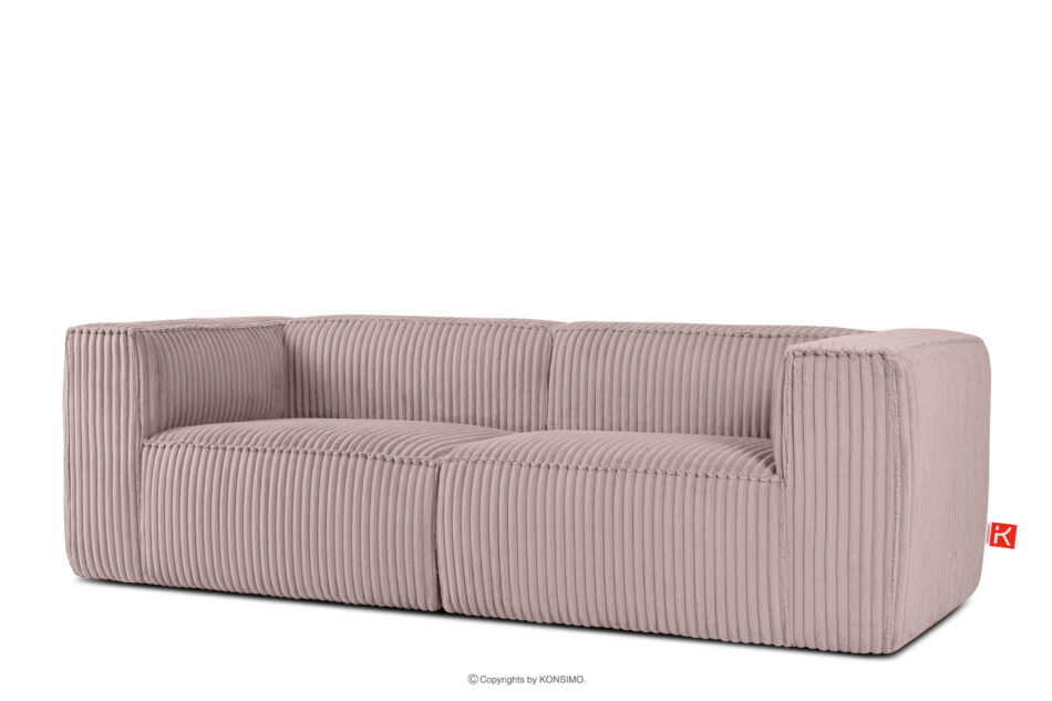 FEROX Duża różowa sofa w tkaninie sztruks różowy - zdjęcie 2