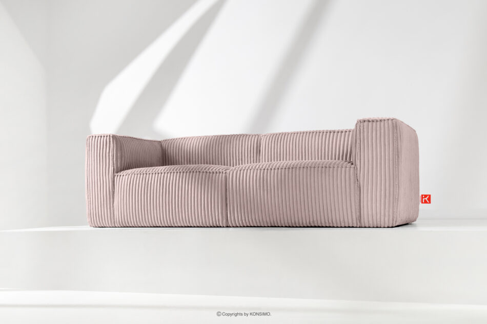 FEROX Duża różowa sofa w tkaninie sztruks różowy - zdjęcie 9