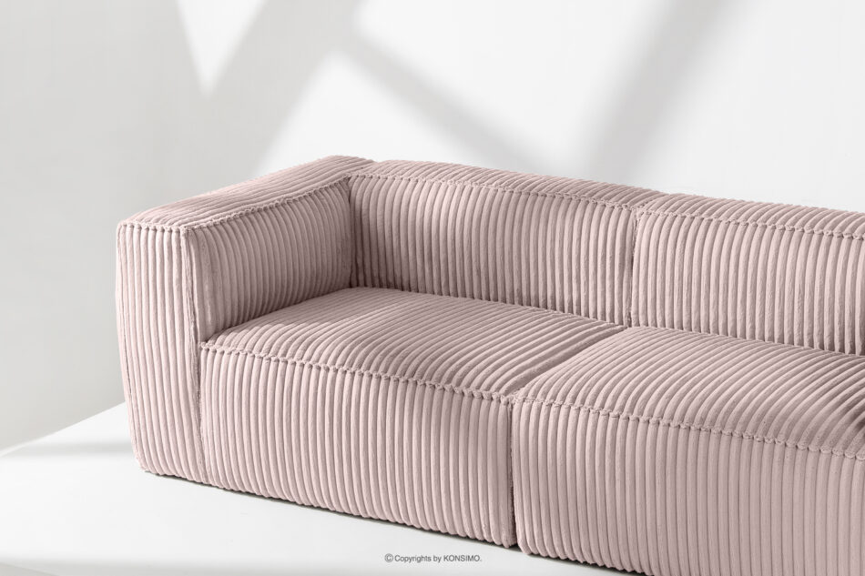 FEROX Duża różowa sofa w tkaninie sztruks różowy - zdjęcie 10