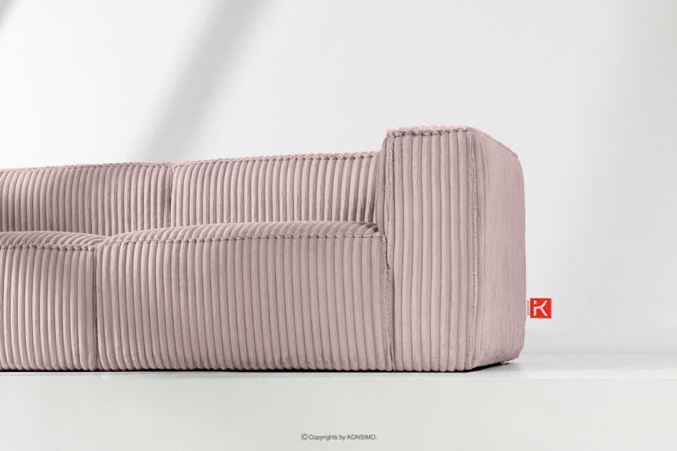 FEROX Duża różowa sofa w tkaninie sztruks różowy - zdjęcie 11