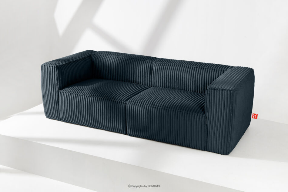 FEROX Duża granatowa sofa w tkaninie sztruks granatowy - zdjęcie 1