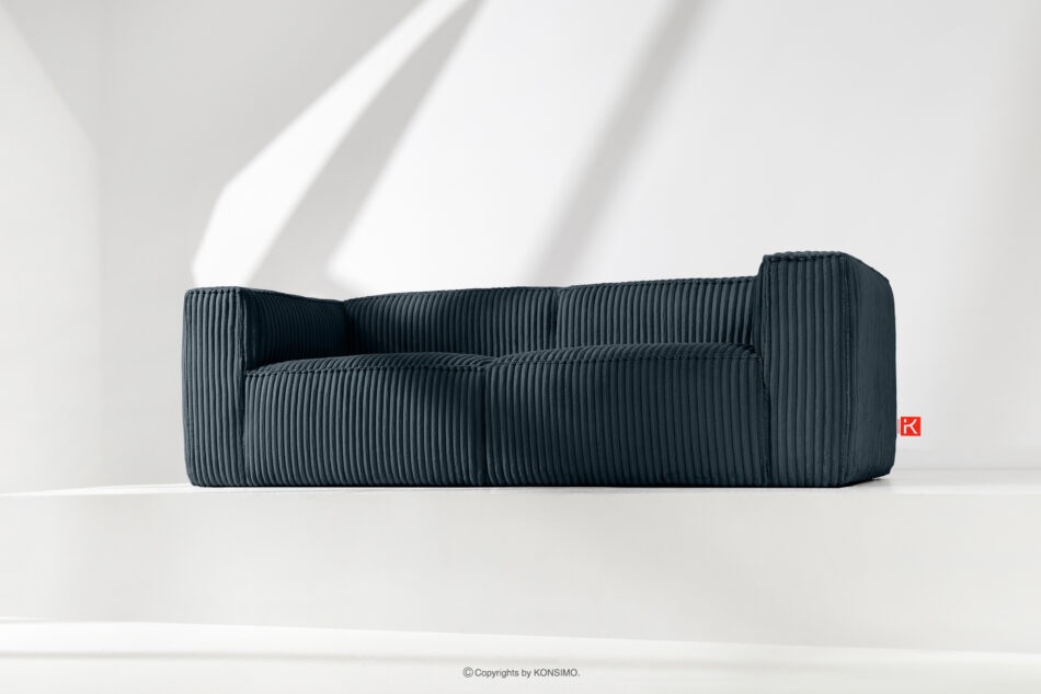 FEROX Duża granatowa sofa w tkaninie sztruks granatowy - zdjęcie 9