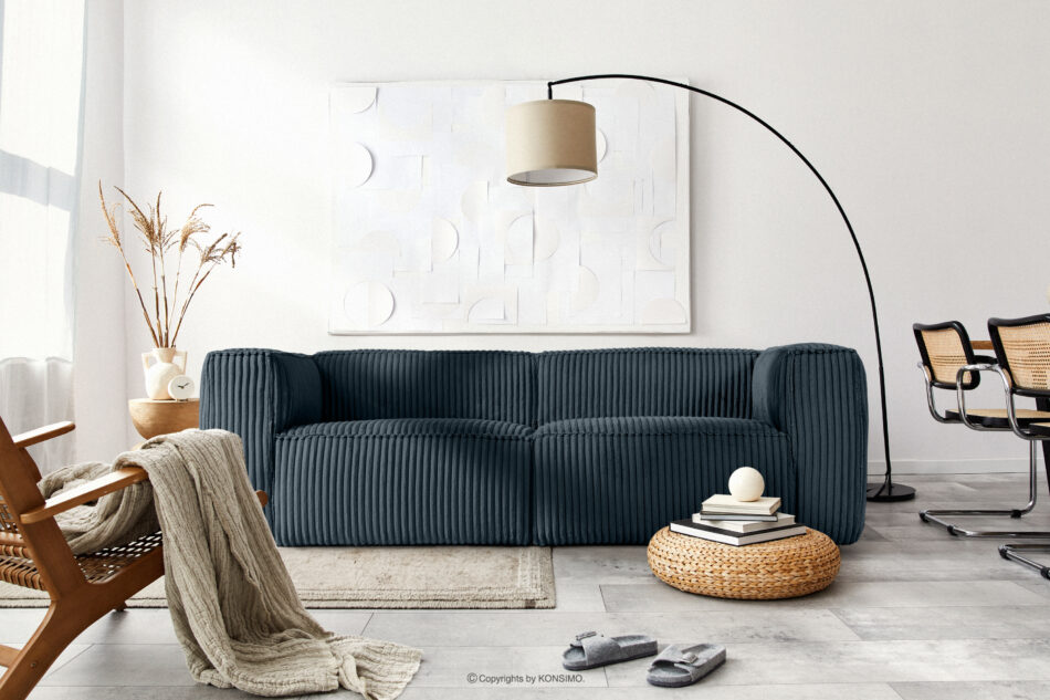 FEROX Duża granatowa sofa w tkaninie sztruks granatowy - zdjęcie 12