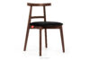 LILIO Krzesło w stylu vintage czarny welur orzech średni czarny/orzech średni - zdjęcie 1