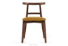 LILIO Krzesło w stylu vintage żółty welur orzech średni żółty/orzech średni - zdjęcie 3