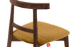 LILIO Krzesło w stylu vintage żółty welur orzech średni żółty/orzech średni - zdjęcie 7