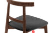 LILIO Krzesło w stylu vintage grafitowy welur orzech średni grafitowy/orzech średni - zdjęcie 7
