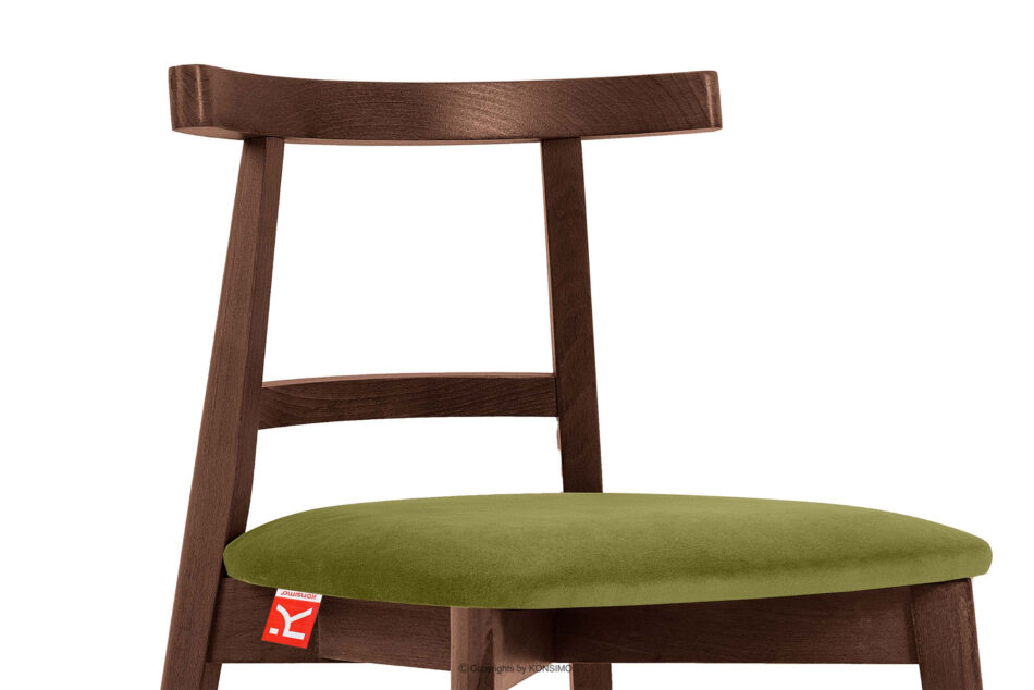 LILIO Krzesło w stylu vintage oliwkowy welur orzech średni oliwkowy/orzech średni - zdjęcie 5