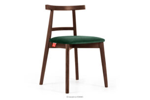 LILIO, https://konsimo.pl/kolekcja/lilio/ Krzesło w stylu vintage ciemny zielony welur orzech średni ciemny zielony/orzech średni - zdjęcie