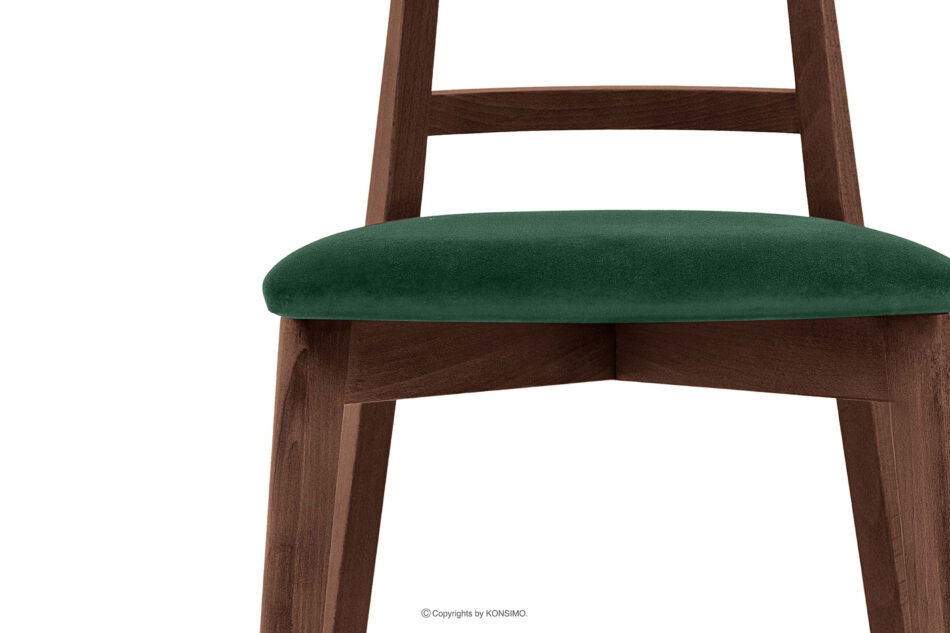 LILIO Krzesło w stylu vintage ciemny zielony welur orzech średni ciemny zielony/orzech średni - zdjęcie 4