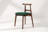 LILIO Krzesło w stylu vintage ciemny zielony welur orzech średni ciemny zielony/orzech średni - zdjęcie 2