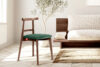 LILIO Krzesło w stylu vintage ciemny zielony welur orzech średni ciemny zielony/orzech średni - zdjęcie 9
