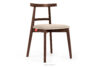 LILIO Krzesło w stylu vintage kremowy welur orzech średni kremowy/orzech średni - zdjęcie 1