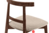 LILIO Krzesło w stylu vintage kremowy welur orzech średni kremowy/orzech średni - zdjęcie 7