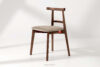 LILIO Krzesło w stylu vintage kremowy welur orzech średni kremowy/orzech średni - zdjęcie 2