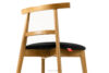 LILIO Krzesło w stylu vintage czarny welur jasny dąb czarny/jasny dąb - zdjęcie 6