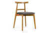 LILIO Krzesło w stylu vintage szary welur jasny dąb szary/jasny dąb - zdjęcie 1
