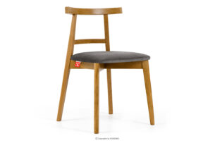 LILIO, https://konsimo.pl/kolekcja/lilio/ Krzesło w stylu vintage szary welur jasny dąb szary/jasny dąb - zdjęcie