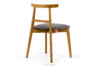 LILIO Krzesło w stylu vintage szary welur jasny dąb szary/jasny dąb - zdjęcie 4