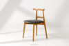 LILIO Krzesło w stylu vintage szary welur jasny dąb szary/jasny dąb - zdjęcie 2