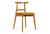 LILIO Krzesło w stylu vintage żółty welur jasny dąb żółty/jasny dąb - zdjęcie 1