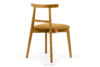 LILIO Krzesło w stylu vintage żółty welur jasny dąb żółty/jasny dąb - zdjęcie 4