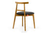 LILIO Krzesło w stylu vintage grafitowy welur jasny dąb grafitowy/jasny dąb - zdjęcie 4
