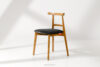 LILIO Krzesło w stylu vintage grafitowy welur jasny dąb grafitowy/jasny dąb - zdjęcie 2