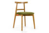 LILIO Krzesło w stylu vintage oliwkowy welur jasny dąb oliwkowy/jasny dąb - zdjęcie 1